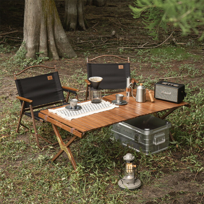 FIELDOOR ウッドロール トップ キッチン テーブル 木製 折りたたみ