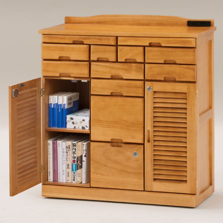 浜本工芸 (ハマモトコウゲイ) 電話台 木製電話台・ファックス台