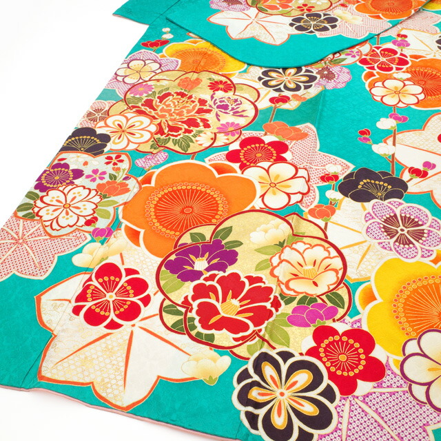 楽天市場】【中古】 振袖 正絹 リサイクル 着物 袷 金駒刺繍 金彩加工