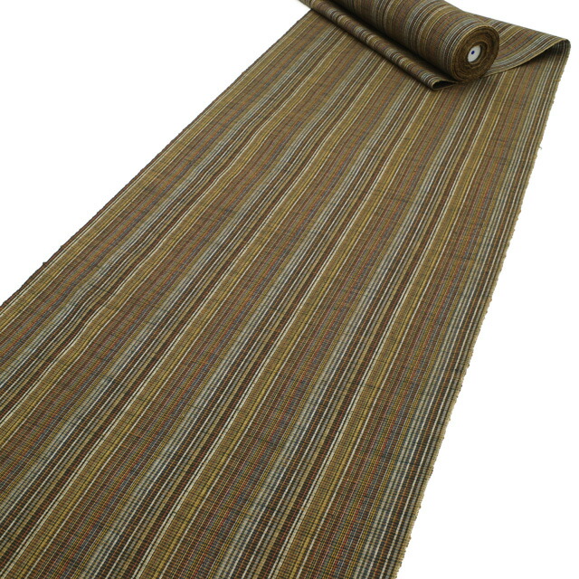 楽天市場】【新古品】 すごい値！ 紬 反物 着物 正絹 多色 茶色系 縞