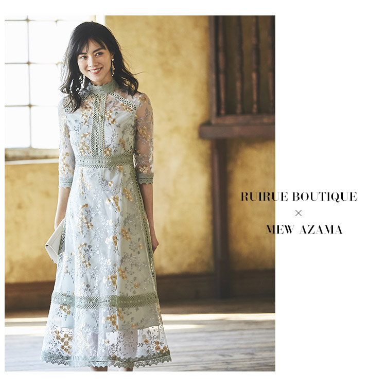 フラワー刺繍レースワンピース「U716」-RUIRUE BOUTIQUE