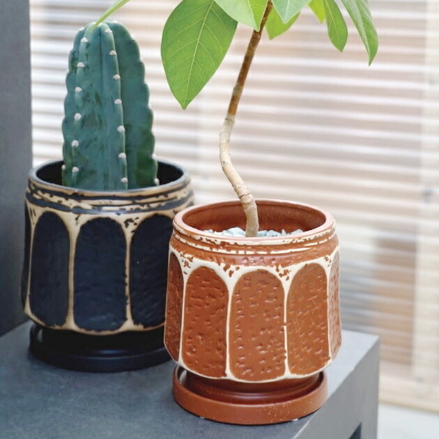 楽天市場】植木鉢 おしゃれ 陶器鉢 コモン (2色)＜ 6号 7号 18cm 21cm