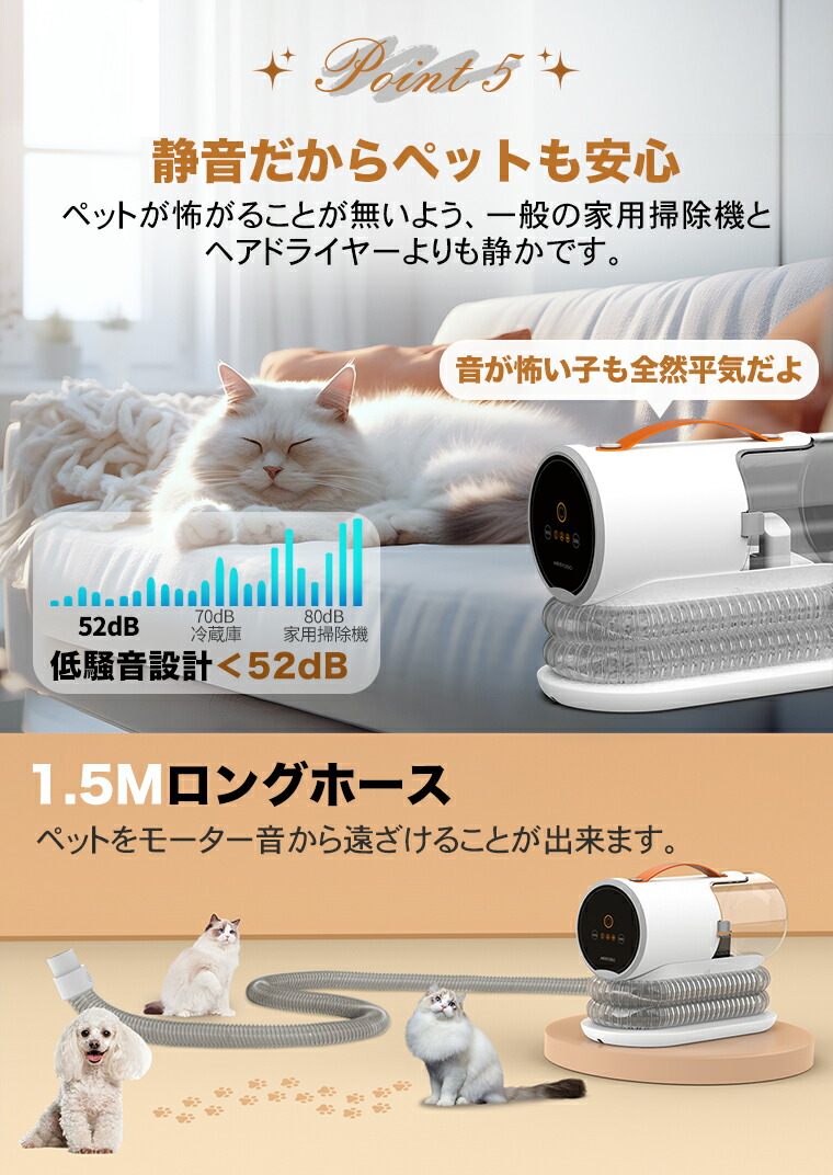 楽天市場】AIRROBO正規品 ペット バリカン 掃除機 吸引 4点セット 静音