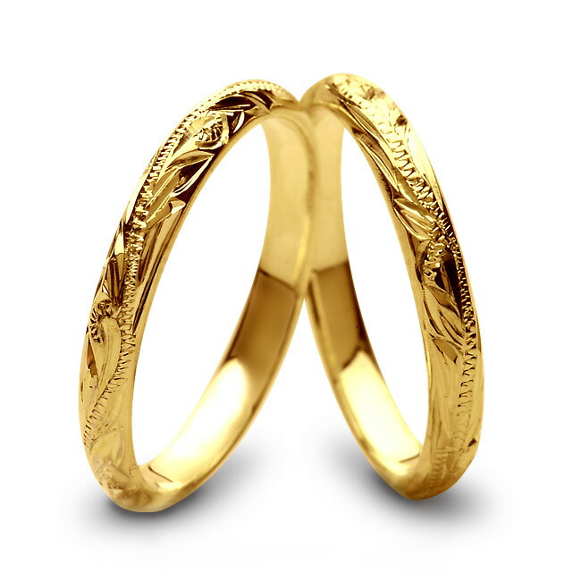 ペアリング】 K10ゴールド ハワイアンジュエリー シルキーゴールド