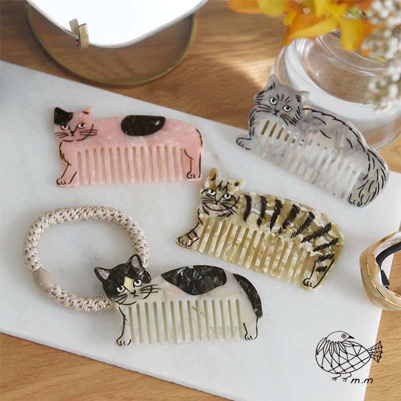 楽天市場】松尾ミユキ 猫モチーフ コーム くし／コーム 持ち運び くし