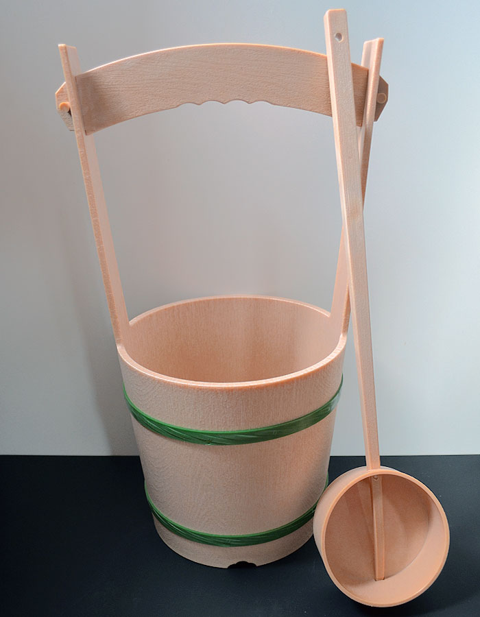 楽天市場】手桶セット〔ひしゃく付き〕大きいタイプ・グリーンタガ【名