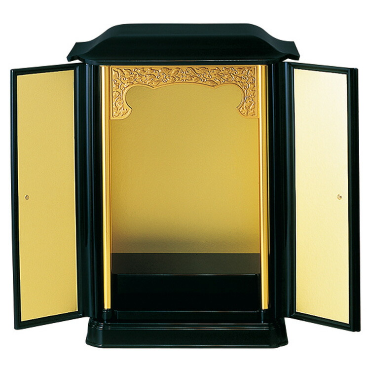 楽天市場】【特大サイズ】厨子型ミニ仏壇［黒/内金］上置タイプ 小型