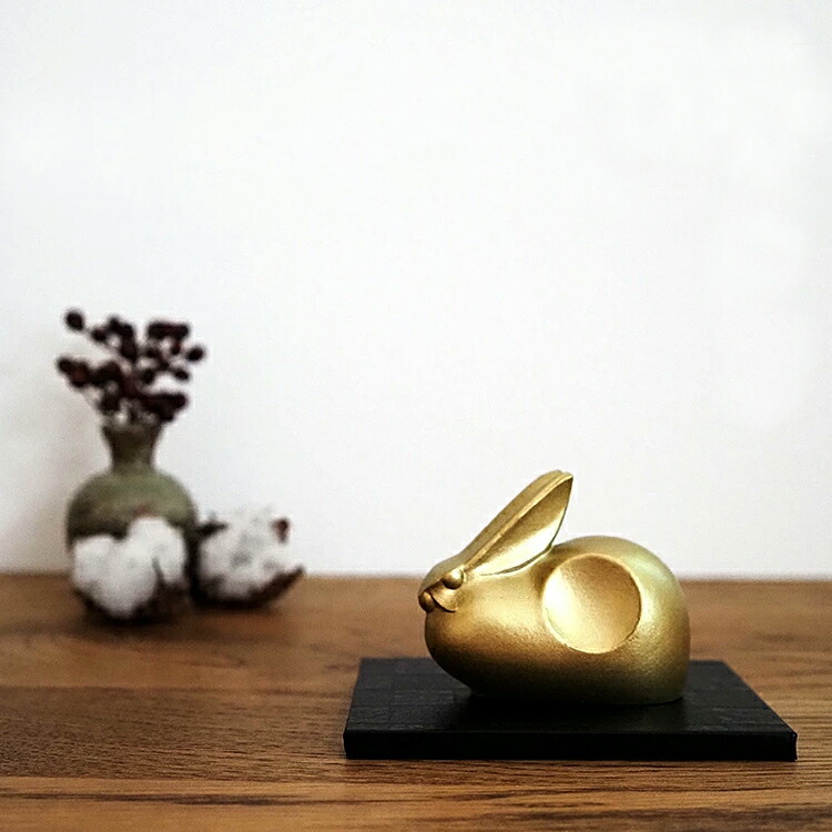 お値下げしました！】銅製波兎置物卯