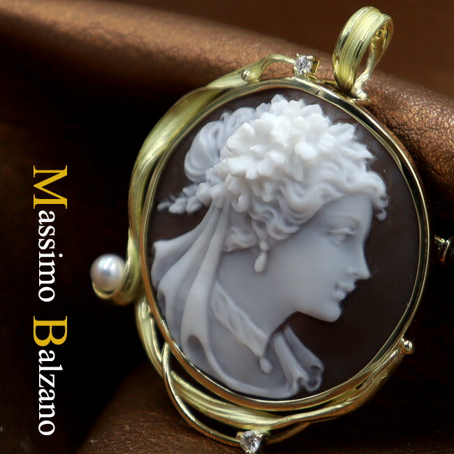 楽天市場】カメオ ブローチ ネックレス フローラ 立体彫刻のシェル