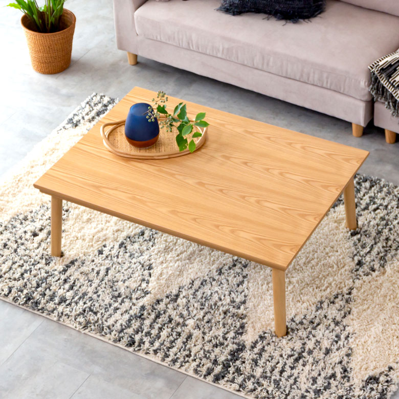 リビングコタツ家具調センターテーブルφ80cmリバーシブル