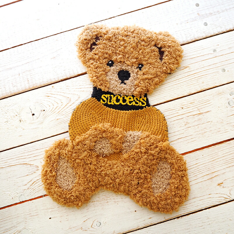 MANY ハンドメイド クマのアップリケ付き暖簾 MANY ハンドメイド クマ