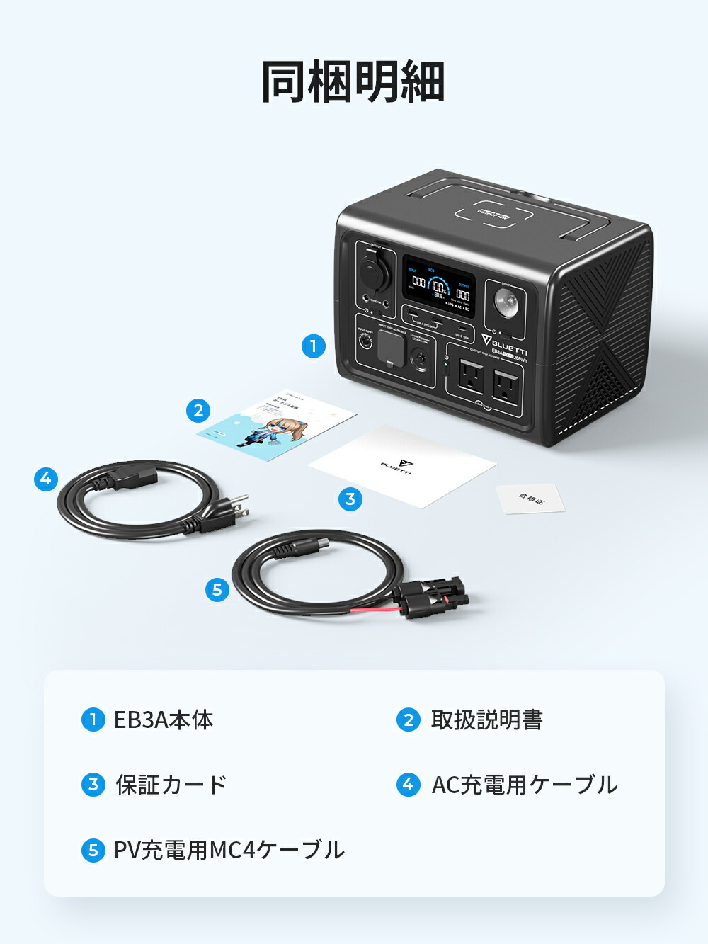 楽天市場】BLUETTI ポータブル電源 EB3A スチールグレー 268Wh/600W