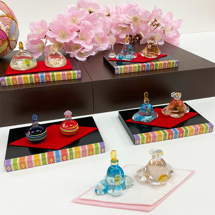 ベネチアングラス ミニチュア お囃子 オリエンタル 雛の時期にも