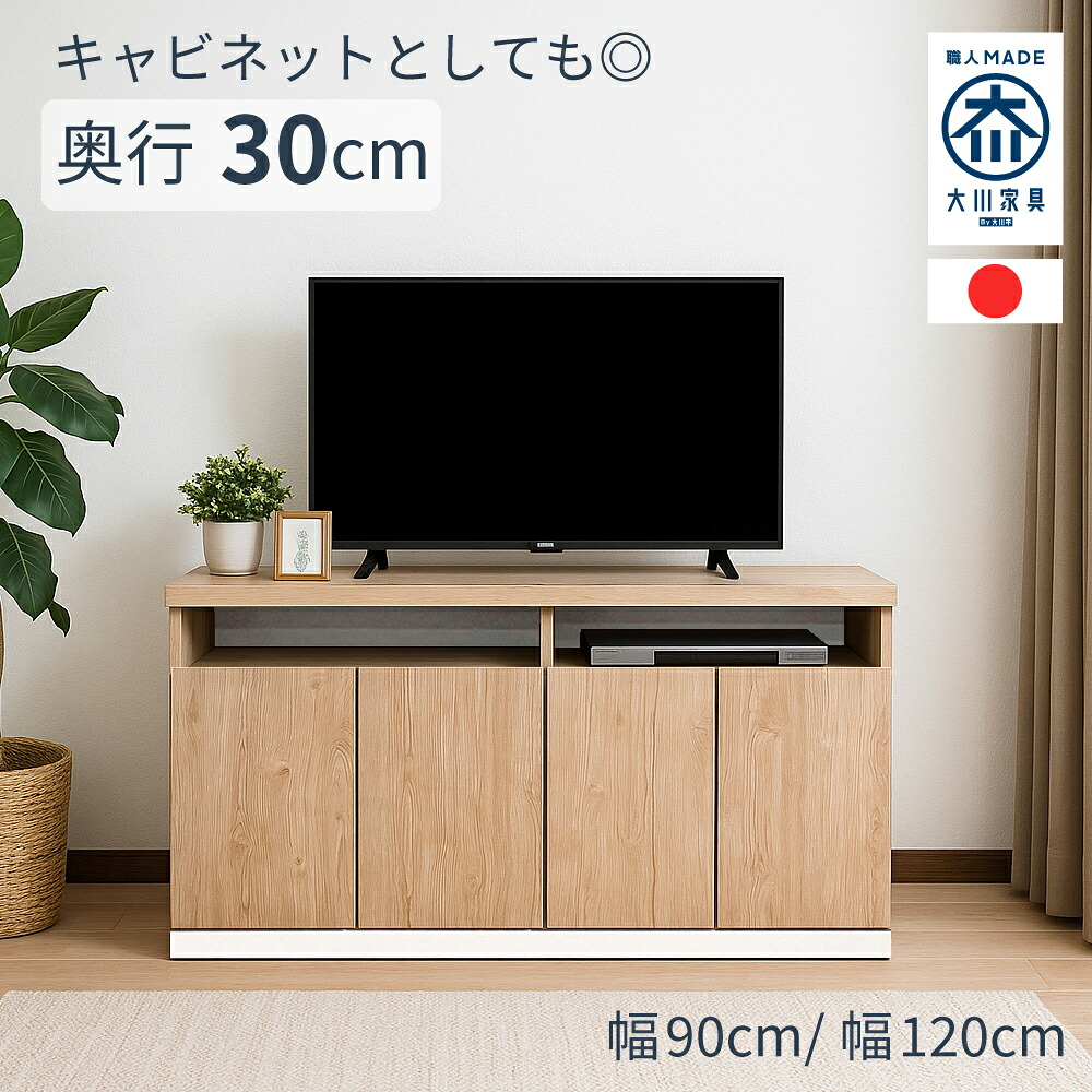テレビ台 幅120 【日本製（大川家具）】【完成品】 大川家具 テレビ