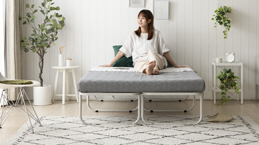 dショッピング |パイプベッド フレーム 折りたたみ 安心安全な頑丈設計