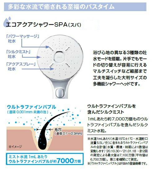 BF-SM6M LIXIL 水栓部品 シャワーヘッド エコアクアスイッチシャワー