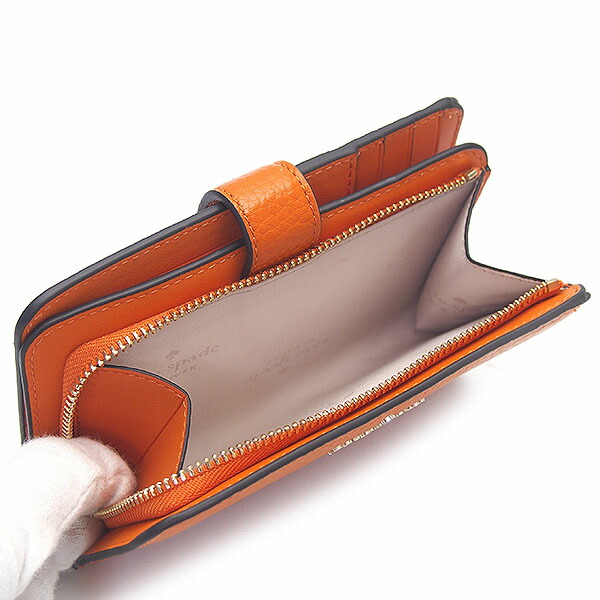 katespade ケイトスペード オレンジ系 ミディアム二つ折財布 福袋で