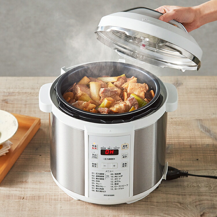 楽天市場】電気圧力鍋 6L アイリスオーヤマ PC-EMA6-W 圧力鍋 電気 鍋