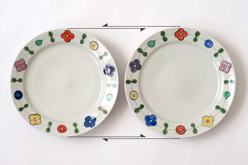 色絵花文平皿(尺皿) 未使用 新品同様 トップ