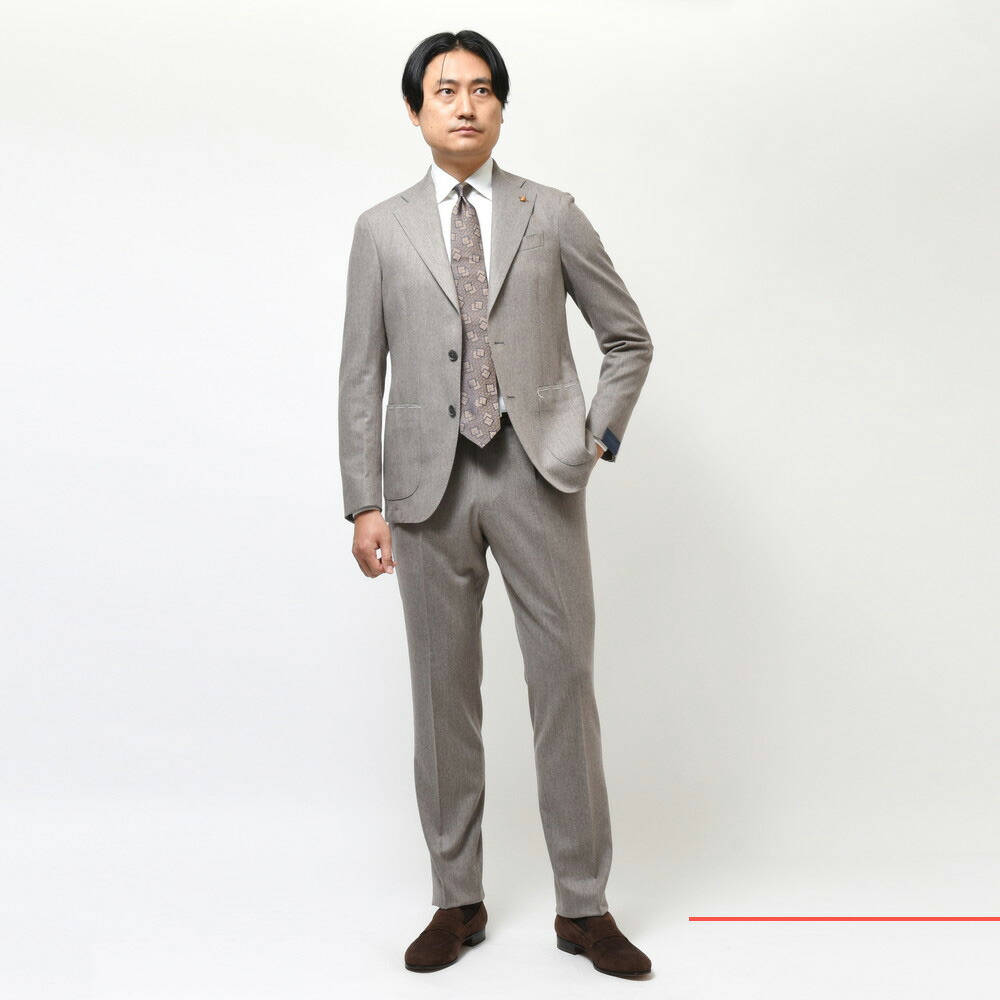 LATORRE（ラトーレ）ストレッチウールサキソニー2B1プリーツスーツ 214