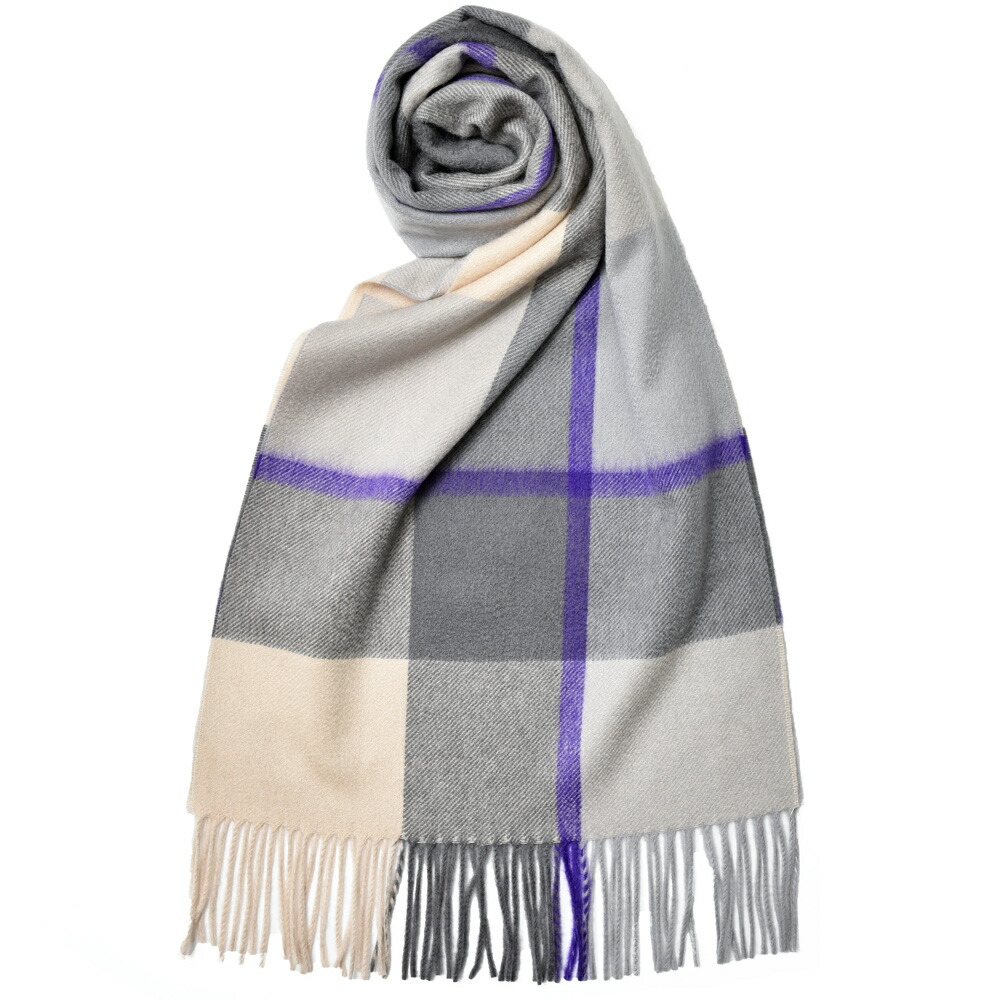 Joshua Ellis（ジョシュア エリス）カシミアチェックマフラー 35×190