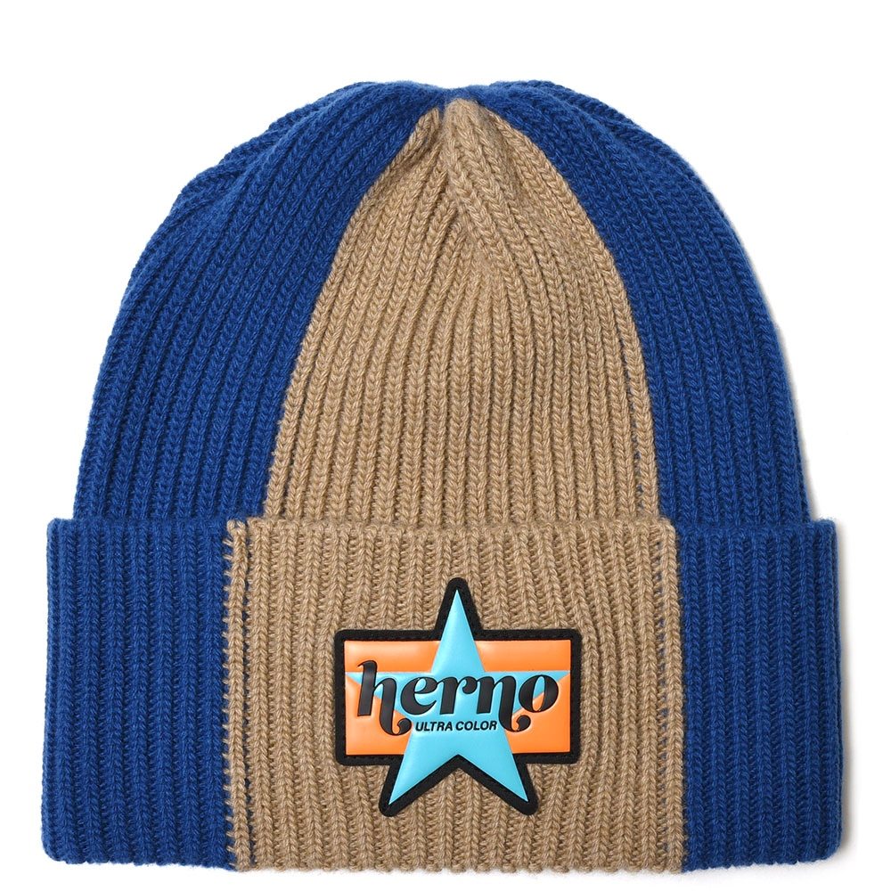 HERNO（ヘルノ）ウールフィッシャーマンリブロゴニットキャップ