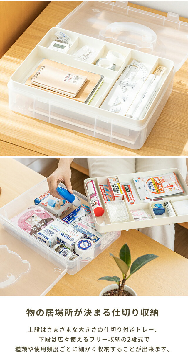 プチヴェールボックス 収納ボックス トレカ収納 救急箱 透明 2個 セット ②