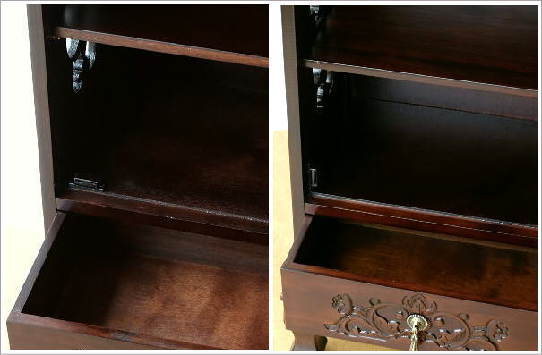 楽天市場】キャビネット アンティーク風 電話台 花台 ファックス台 FAX