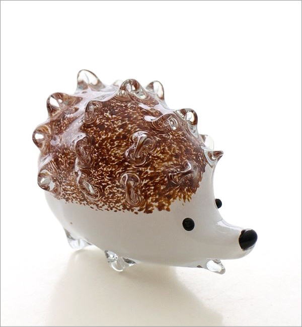 楽天市場】ハリネズミ 置物 オブジェ おしゃれ ガラス かわいい