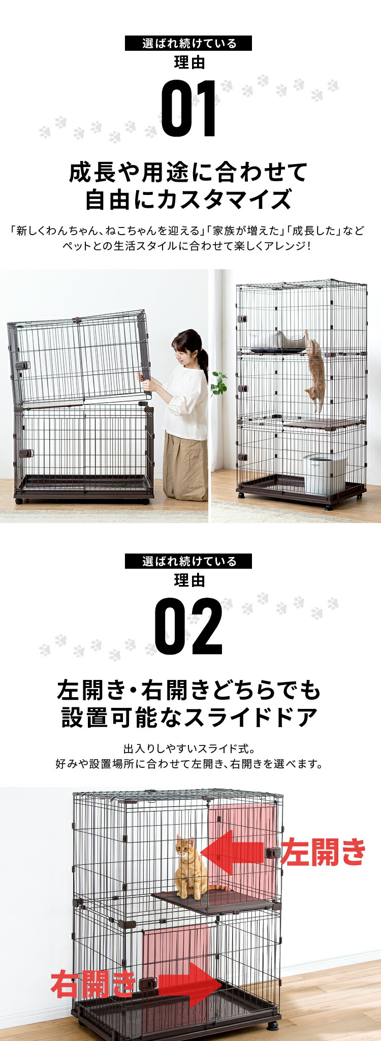 楽天市場】【公式】犬 ケージ 拡張 ゲージ サークル 猫 2段 屋根付き