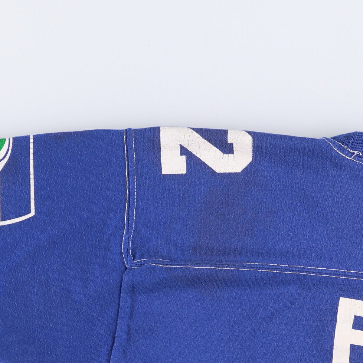 70's~80's sportswear フットボールTシャツ ネイビー キャラ