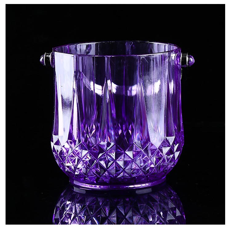 大正ガラス 水色縁 アイスペール 氷入れ 花器 大正ガラス 水色縁