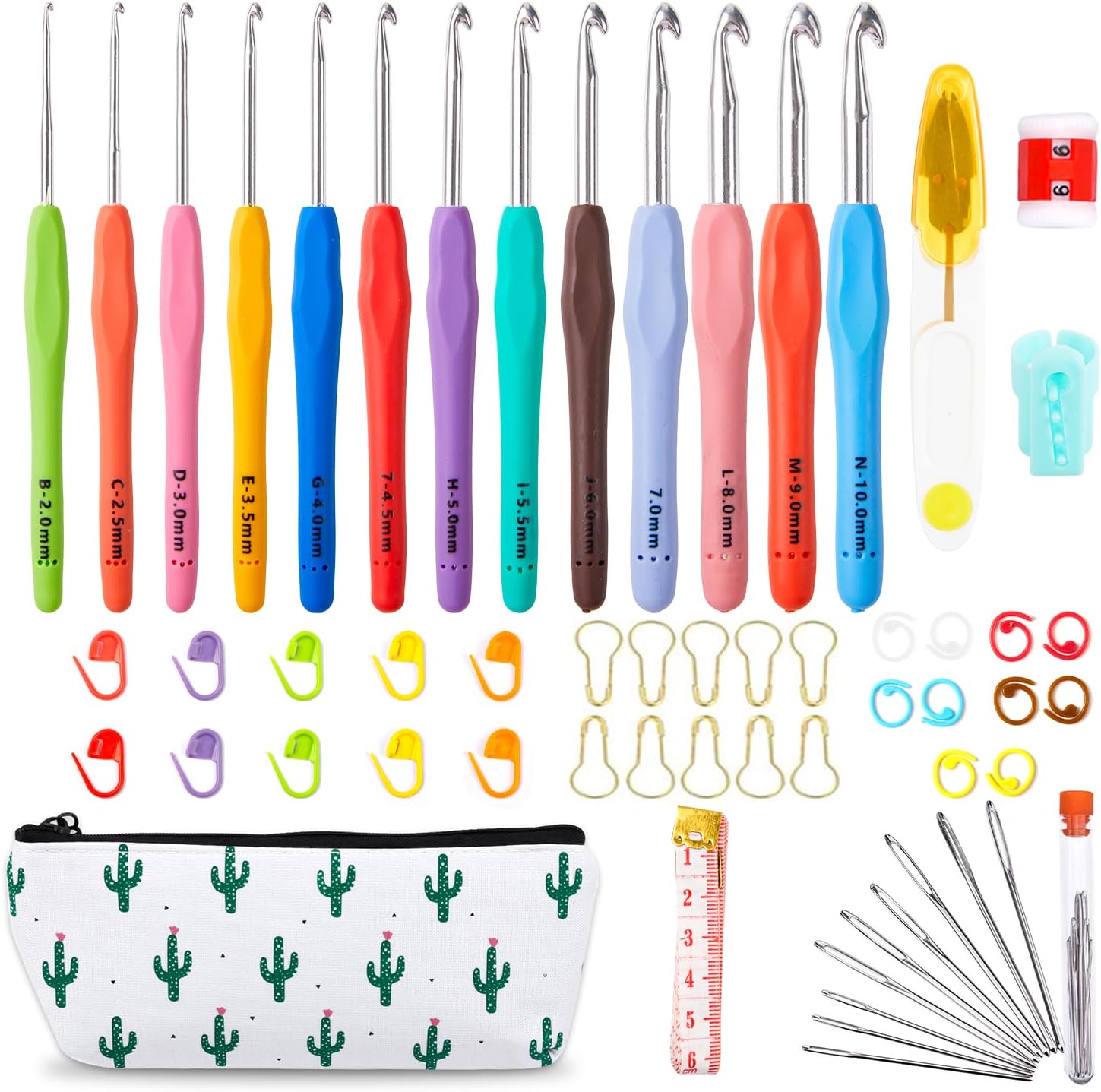 楽天市場】【送料無料】かぎ針 編み針 13本 57点セットかぎ針セット