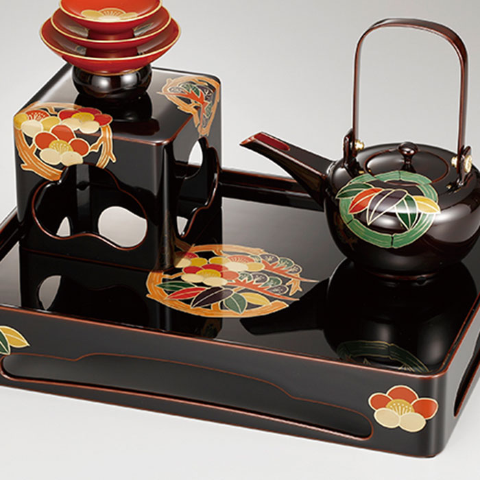 楽天市場】お屠蘇セット おしゃれ 日本製 国産 会津漆器 新松クリ足 四