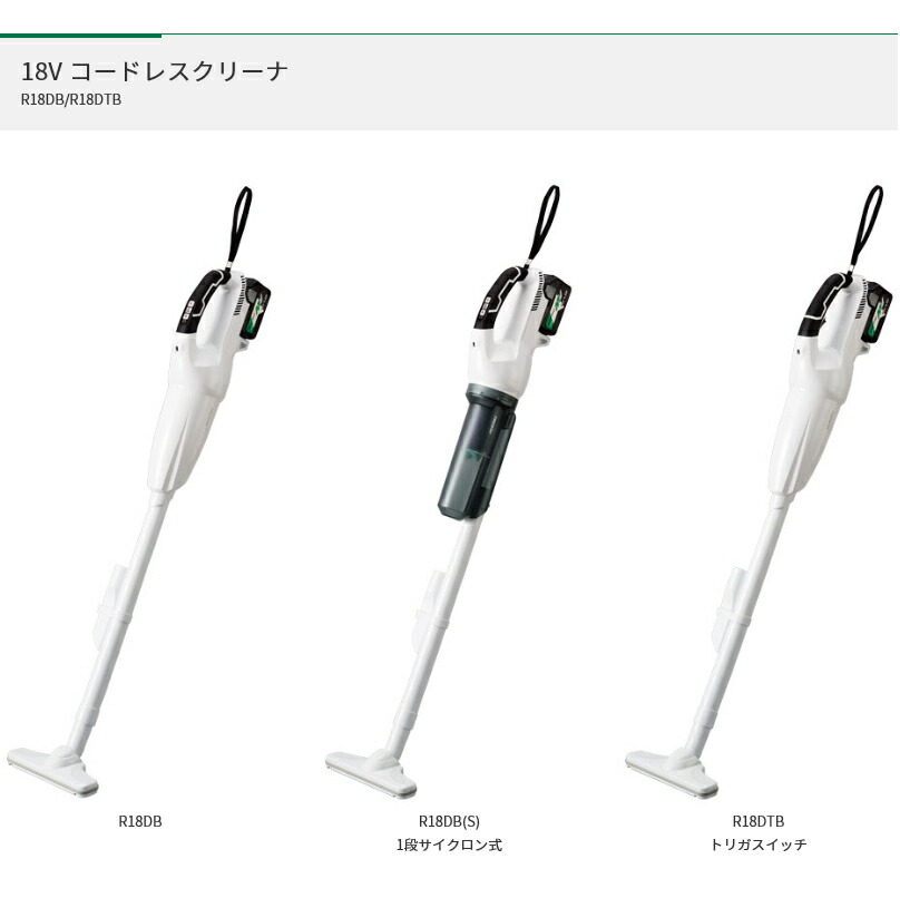楽天市場】HiKOKI/ハイコーキ 18V-5.0Ah コードレスクリーナ R18DB(S