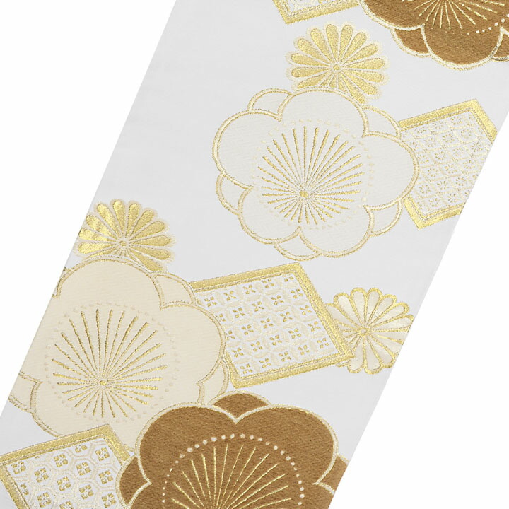 白地 金銀彩加工の上品な梅と菊 振袖のみ 白地 金銀彩加工の上品な梅と