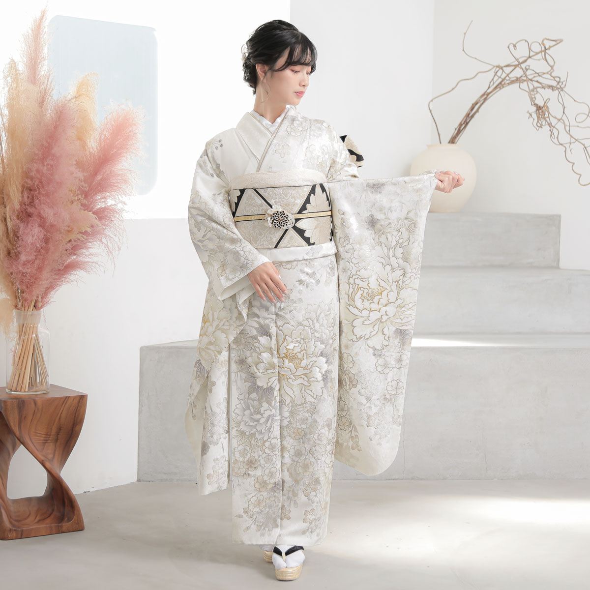 ふ25 振袖フルセット 振袖セット 成人式 振袖 正絹 レトロ ふ25 振袖フル