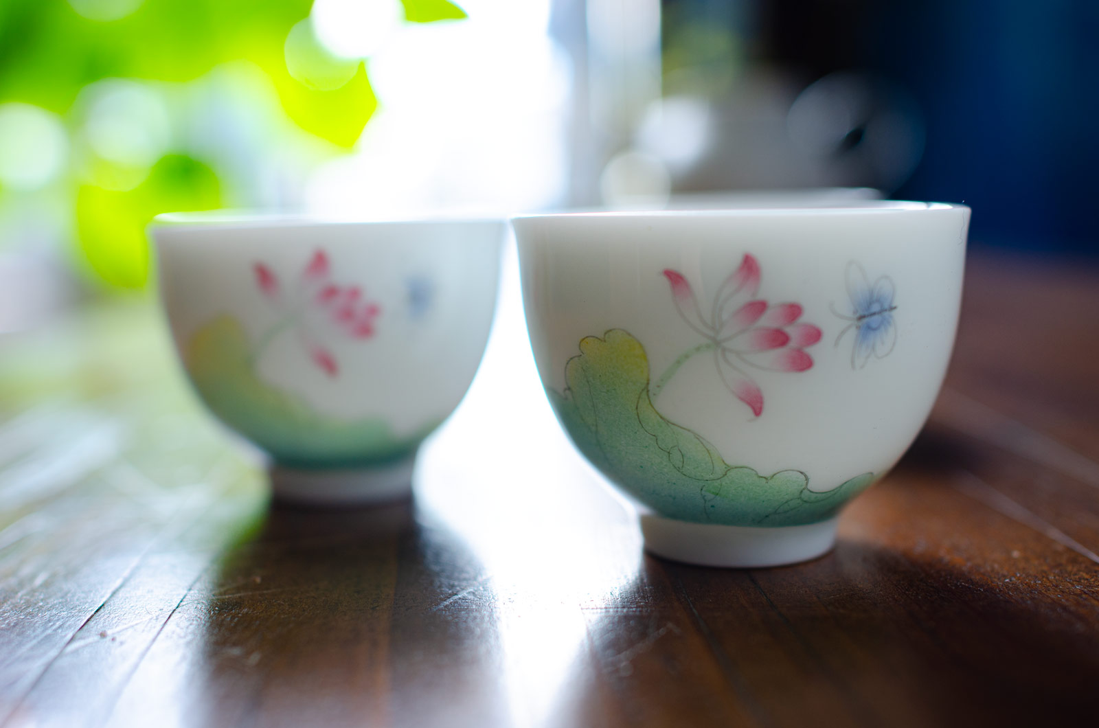 碗□蓮紋赤絵茶碗【瑞佛軒製】江西省陶瓷出口公司景徳鎮特芝 ぐい呑み