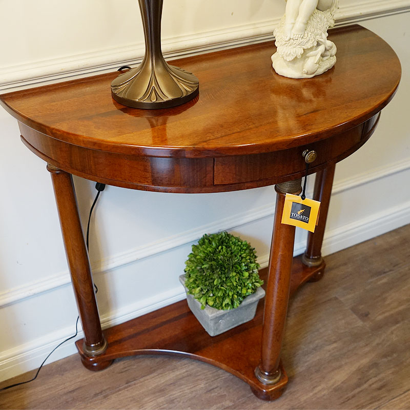 IZ20857I○西洋クラシック 年代物 コンソールテーブル 本革張り