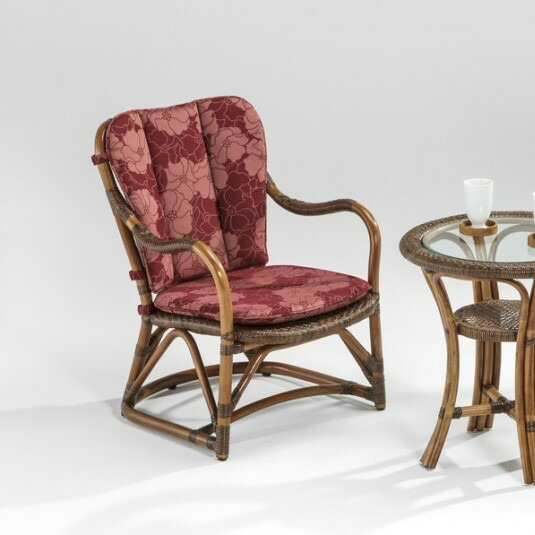 Kazama カザマ ラタンチェア 籐 椅子 アームチェア ダークブラウン