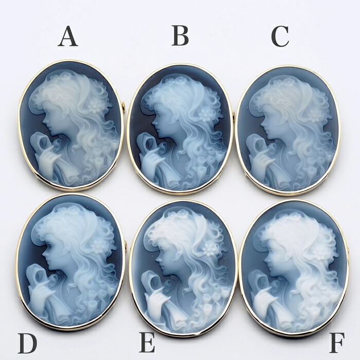 楽天市場】K18 メノウカメオ ペンダント ブローチ 35×45mm 18金