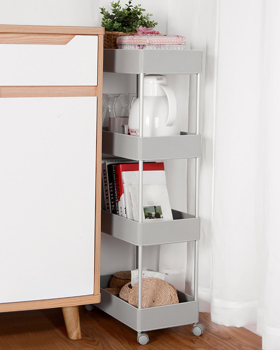 楽天市場】キッチンワゴン キャスター付き ラック キッチンラック