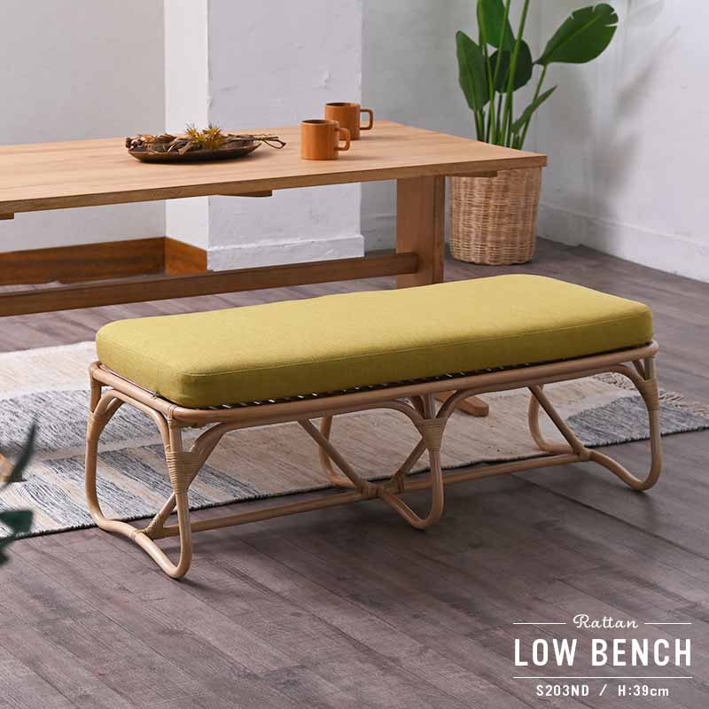 ✿ナチュラルラタンの風合い✿収納付き1人掛けベンチ♪ ソファ