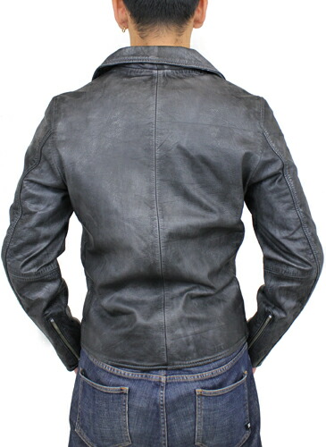 ASM ダブルジップ シングルライダース バイカー 山羊革 特価品】革