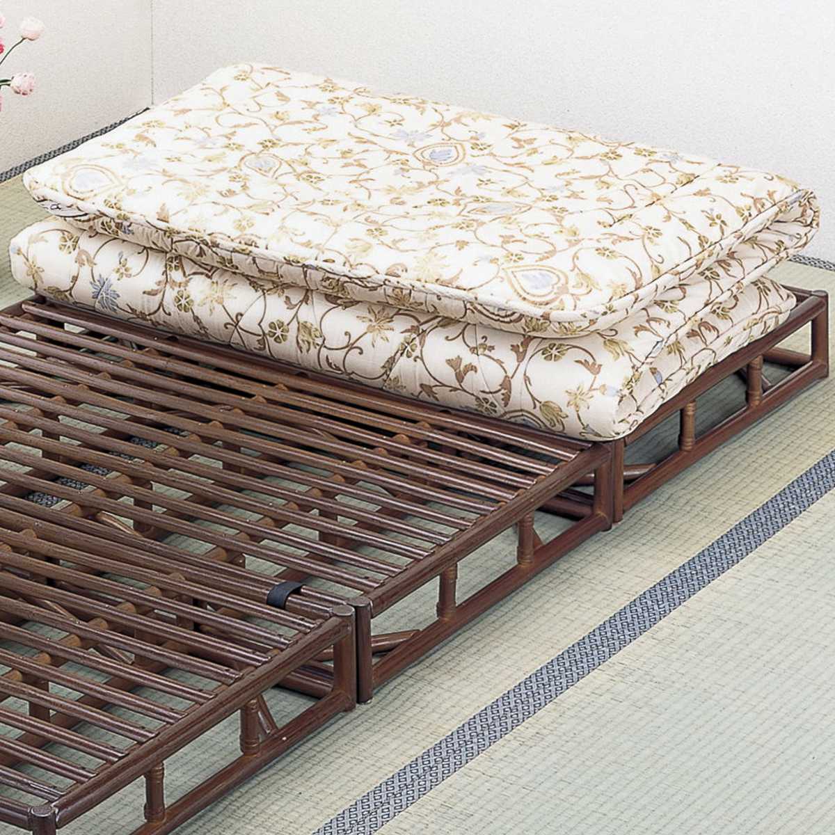 楽天市場】籐 すのこベッド 三分割タイプ シングル （ 送料無料 ラタン