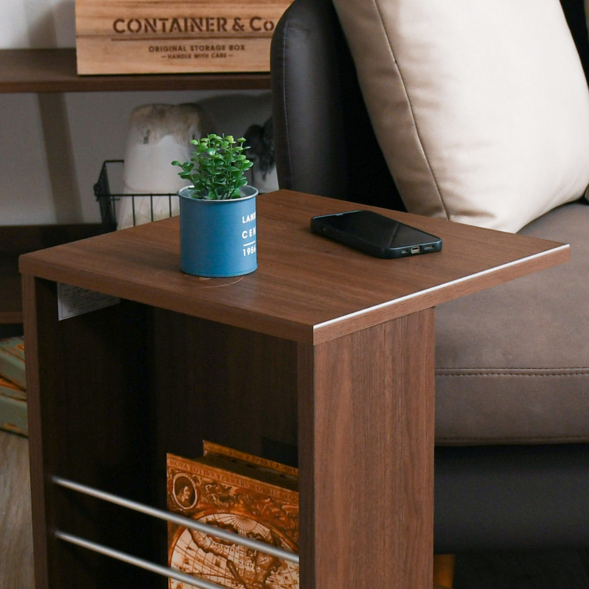 楽天市場】サイドテーブル キャスター 収納 木製 ソファ下差し込み可能