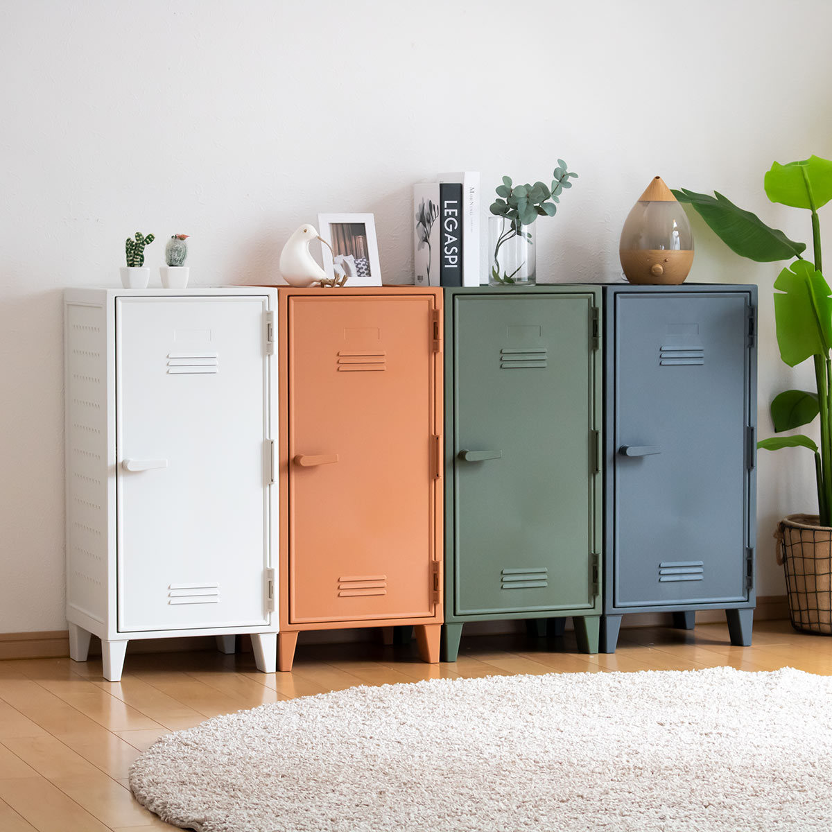 金属製キャビネット レトロ 下駄箱 小物入れ 日本製 金属製