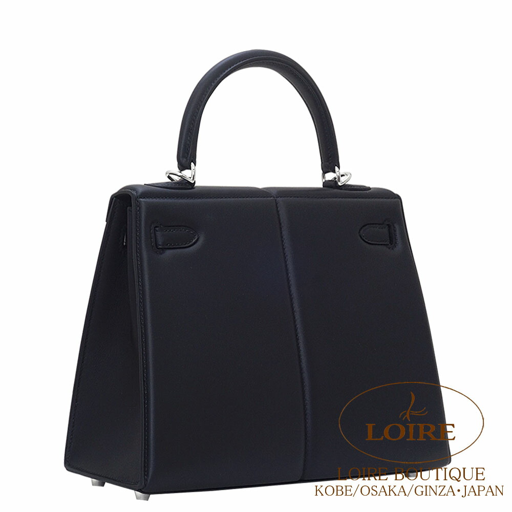 楽天市場】エルメス ケリー 25 パデッド 外縫 クロ スイフト シルバー