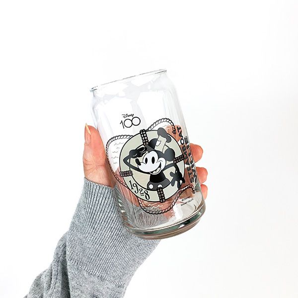 新品ディズニー ミッキー蒸気船ウィリー70周年ステンドグラスbグラス