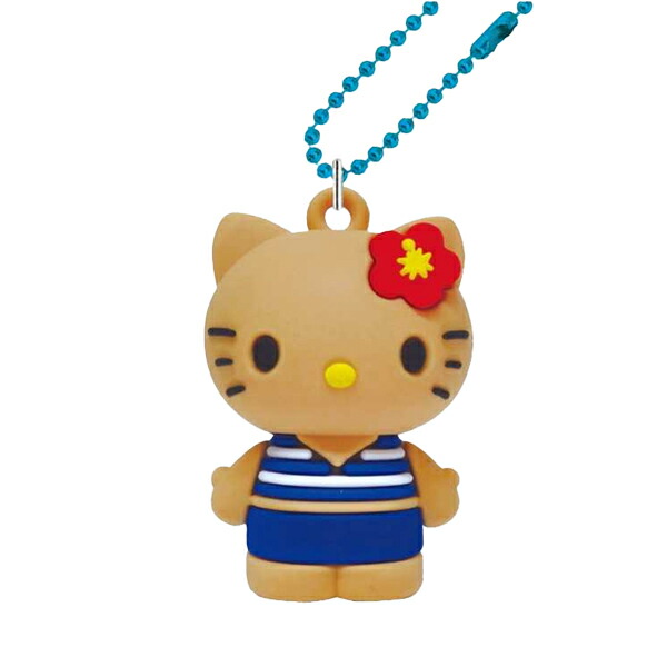 サンリオ ハローキティ 日焼けシリーズ PVCマスコット ブルー 平成レトロ